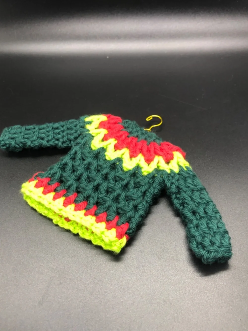 Mini Crochet Sweater Ornament, Gift Tag, Bag Accessory